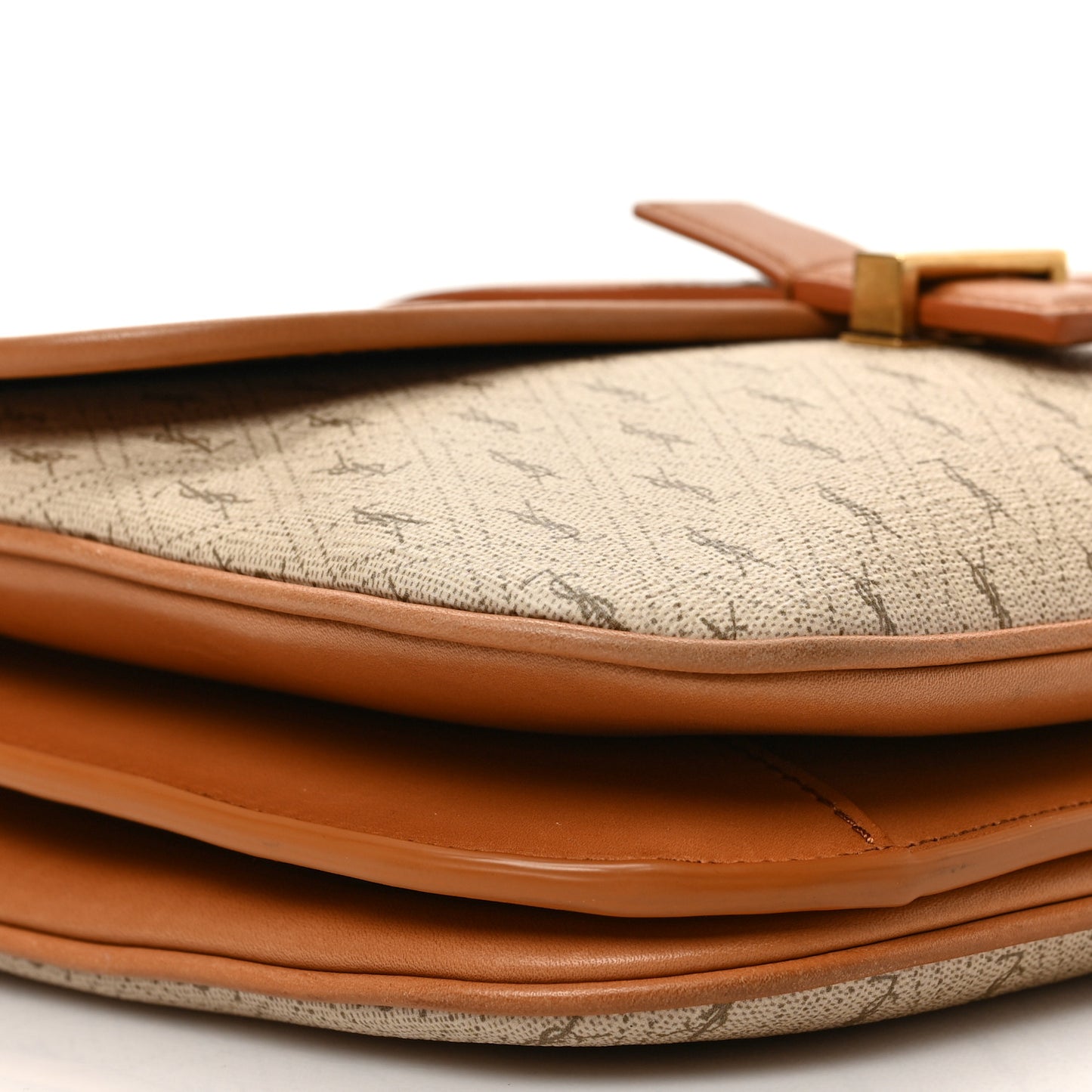 Canvas All-Over Monogram Small Le Monogramme Satchel Beige Kaki Brown Gold