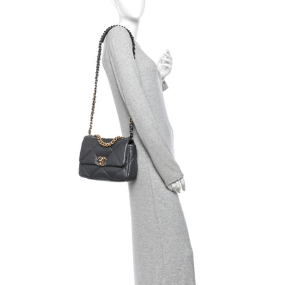 Chanel Lambskin Quilted Medium Chanel 19 Flap Dark Grey 2 of 10