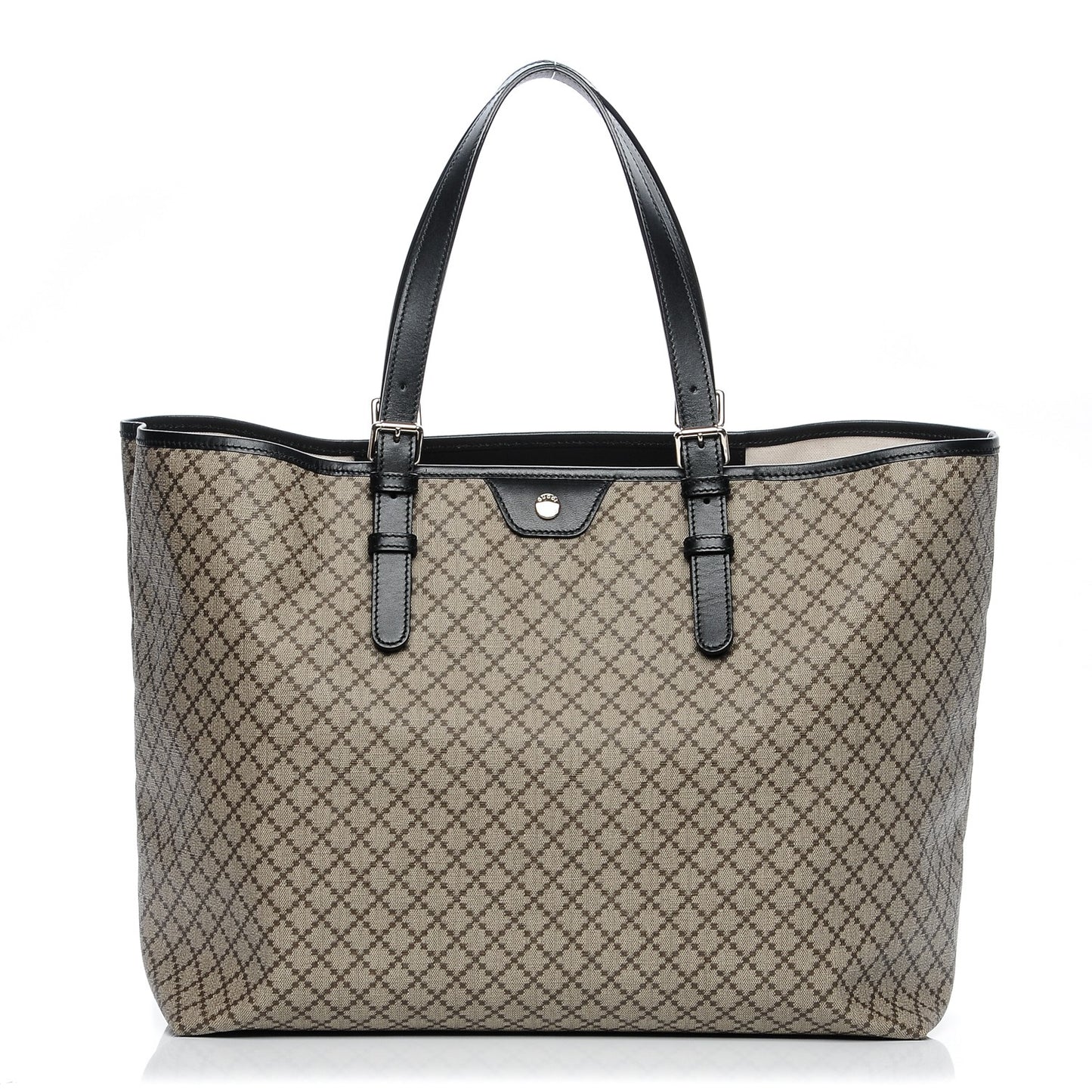 Coated Canvas Diamante Plus Tote Bag Black