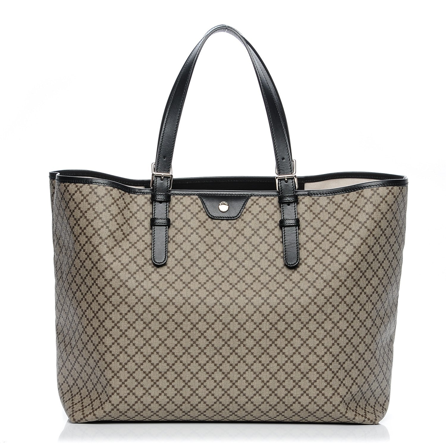 Gucci Coated Canvas Diamante Plus Tote Bag Black 1 of 6