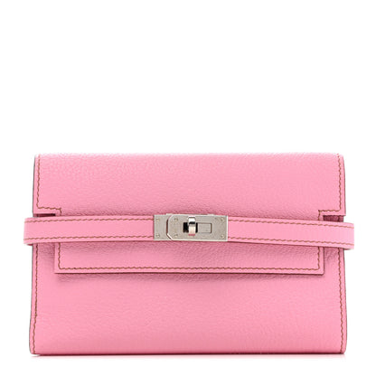 Hermes Chevre Mysore Medium Kelly Wallet 5P Pink 1 of 5