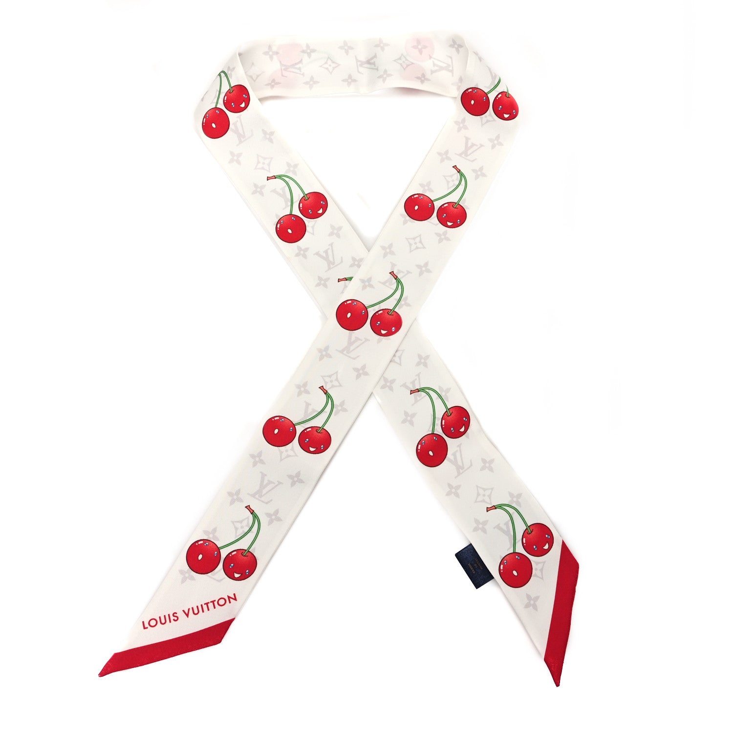 Louis Vuitton LV X TM Silk Monogram Cerises Bandeau White 1 of 3