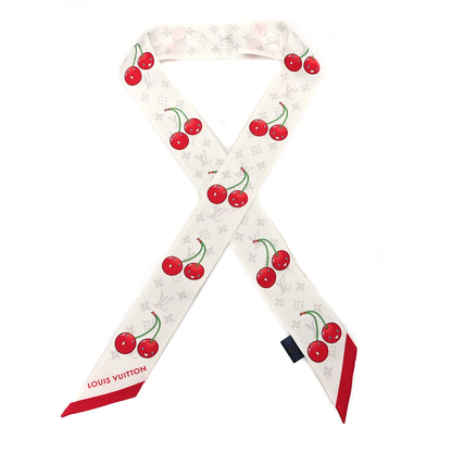Louis Vuitton LV X TM Silk Monogram Cerises Bandeau White 1 of 3
