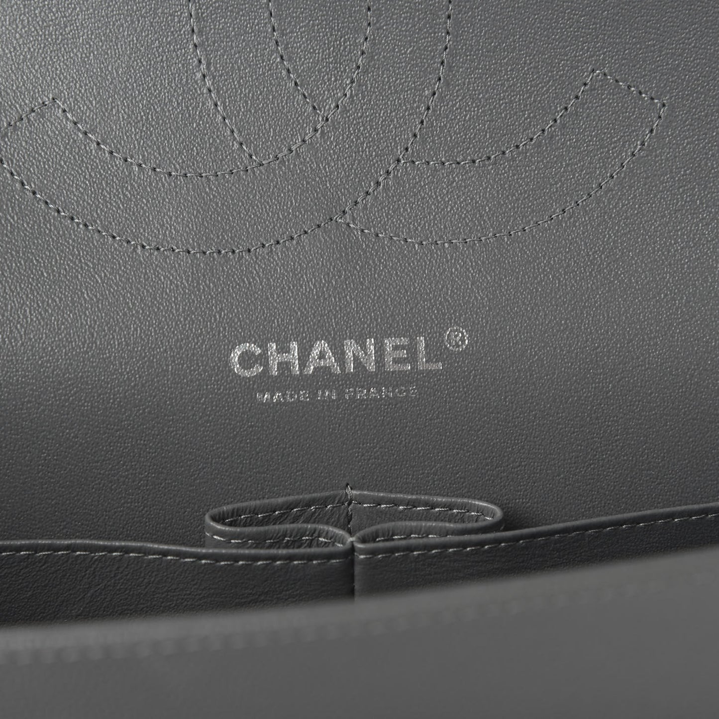 Caviar Quilted Jumbo Double Flap Dark Grey