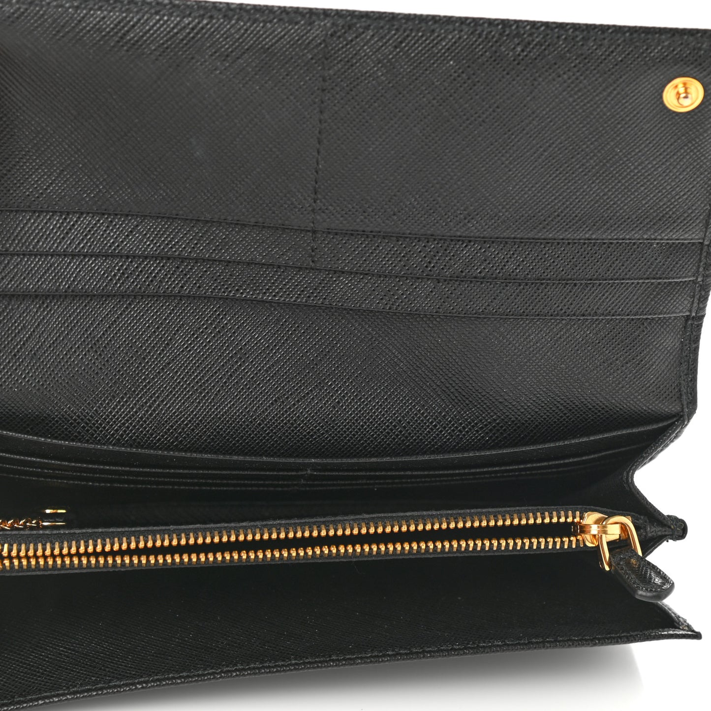 Saffiano Metal Continental Flap Wallet Black