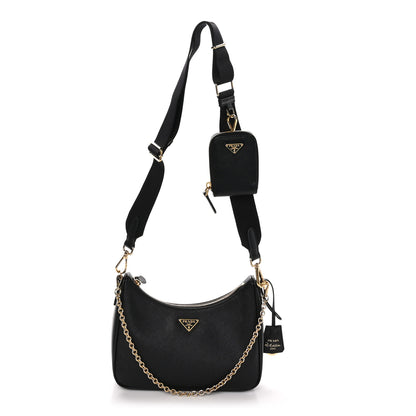 Prada Saffiano Lux Re-Edition 2005 Shoulder Bag Black 1 of 9