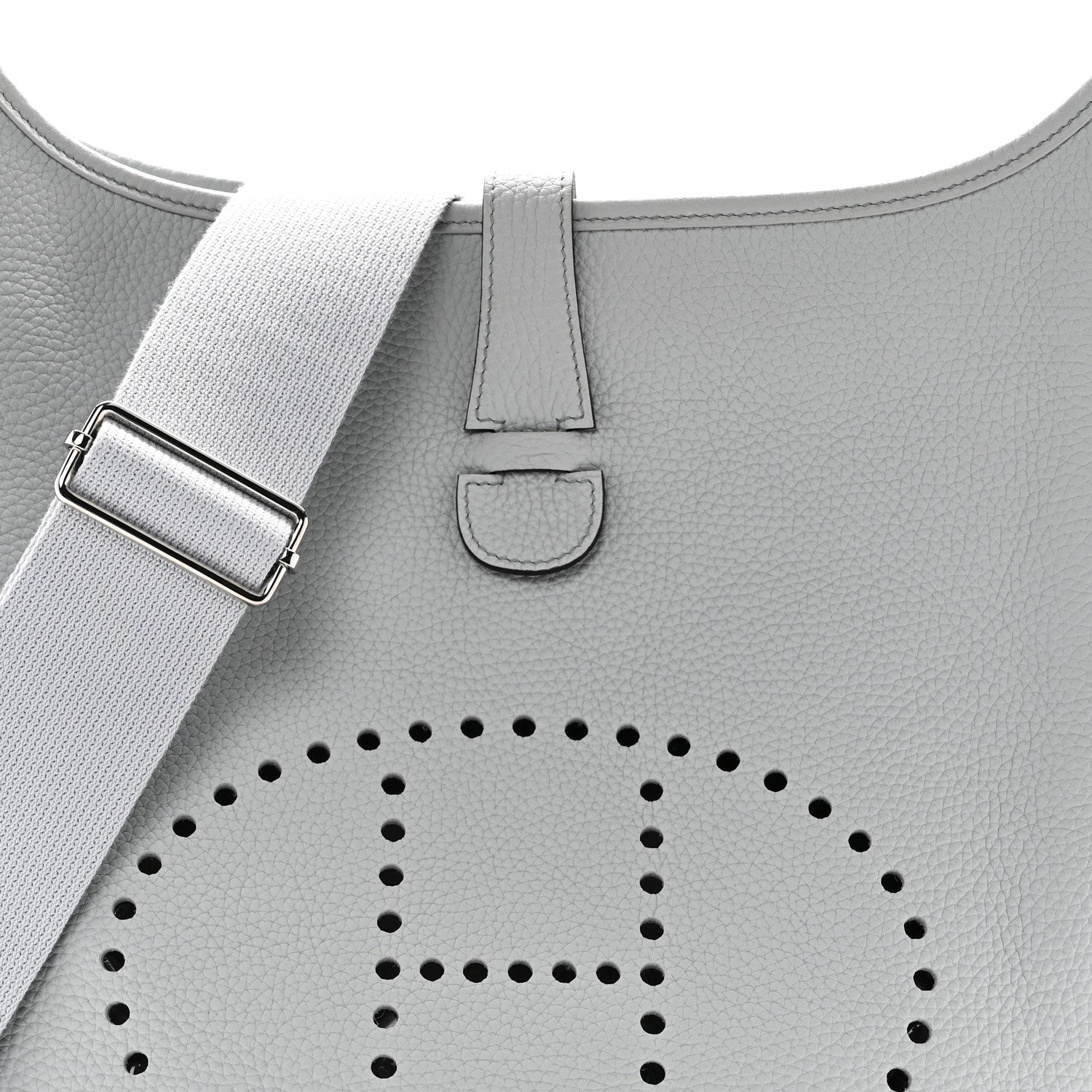 Hermes Taurillon Clemence Evelyne III GM Bleu Pale 8 of 11