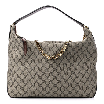 Gucci GG Supreme Monogram Large Linea A Hobo Light Brown 1 of 16