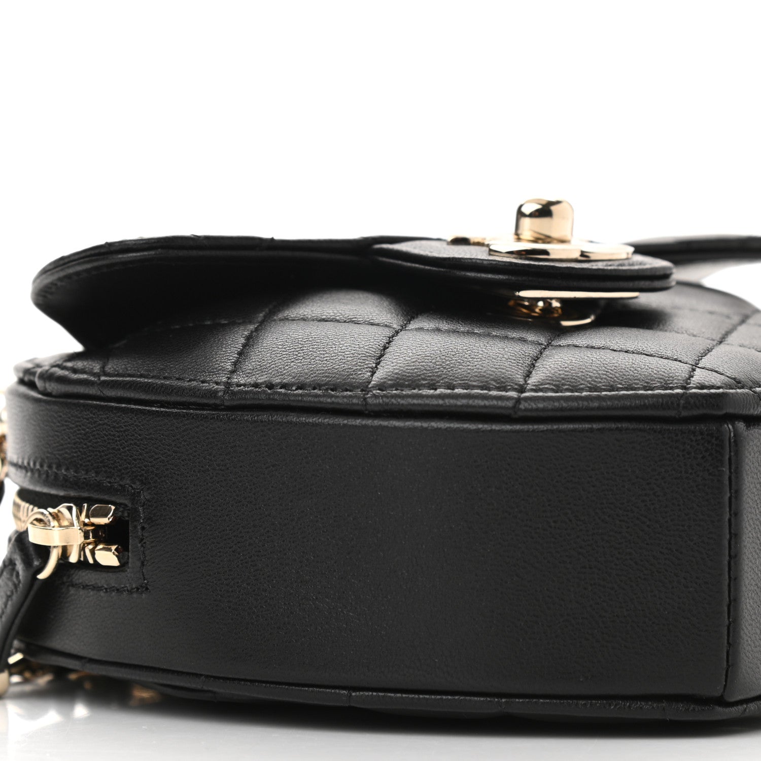 Chanel Lambskin Quilted CC In Love Heart Clutch With Chain Black 9 of 11