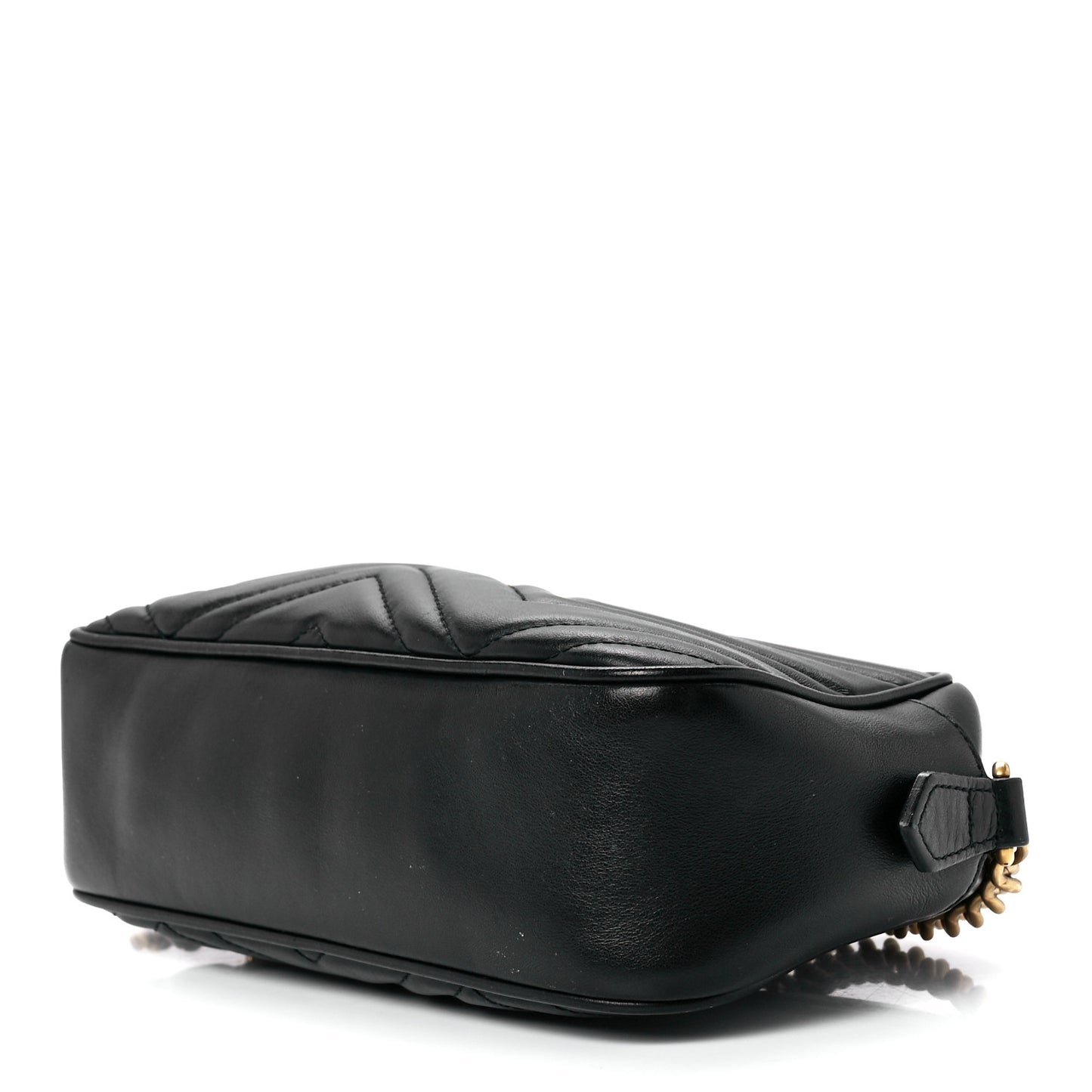 Calfskin Matelasse Small GG Marmont Chain Shoulder Bag Black
