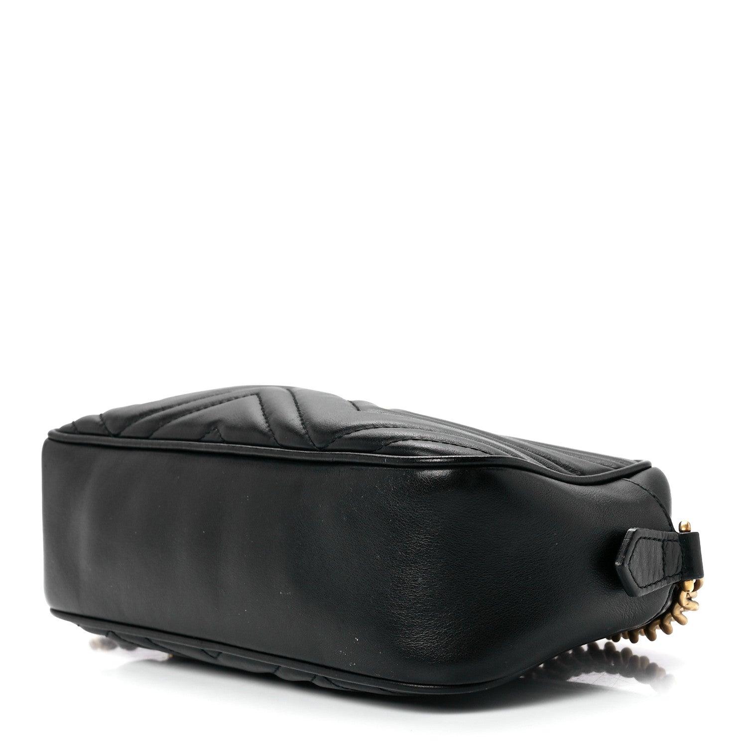 Gucci Calfskin Matelasse Small GG Marmont Chain Shoulder Bag Black 10 of 12