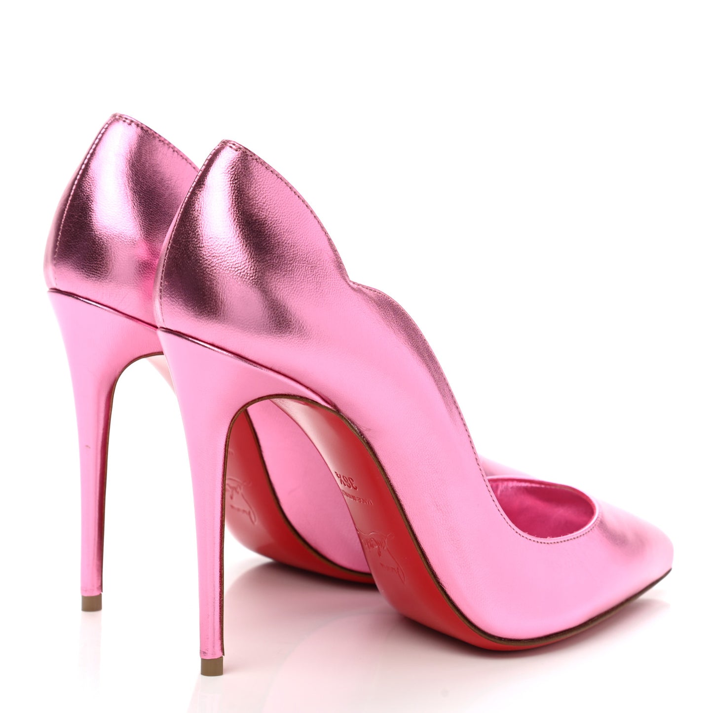 Metallic Calfskin Hot Chick 100 Pumps 36.5 Pink