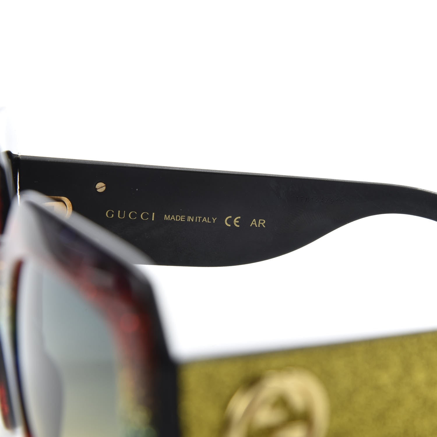 Gucci Square Frame GG0102S Sunglasses Glitter Gold Multi 5 of 8