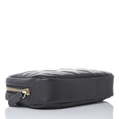 Chanel Caviar Quilted Small Curvy Pouch Cosmetic Case Black 4 of 8
