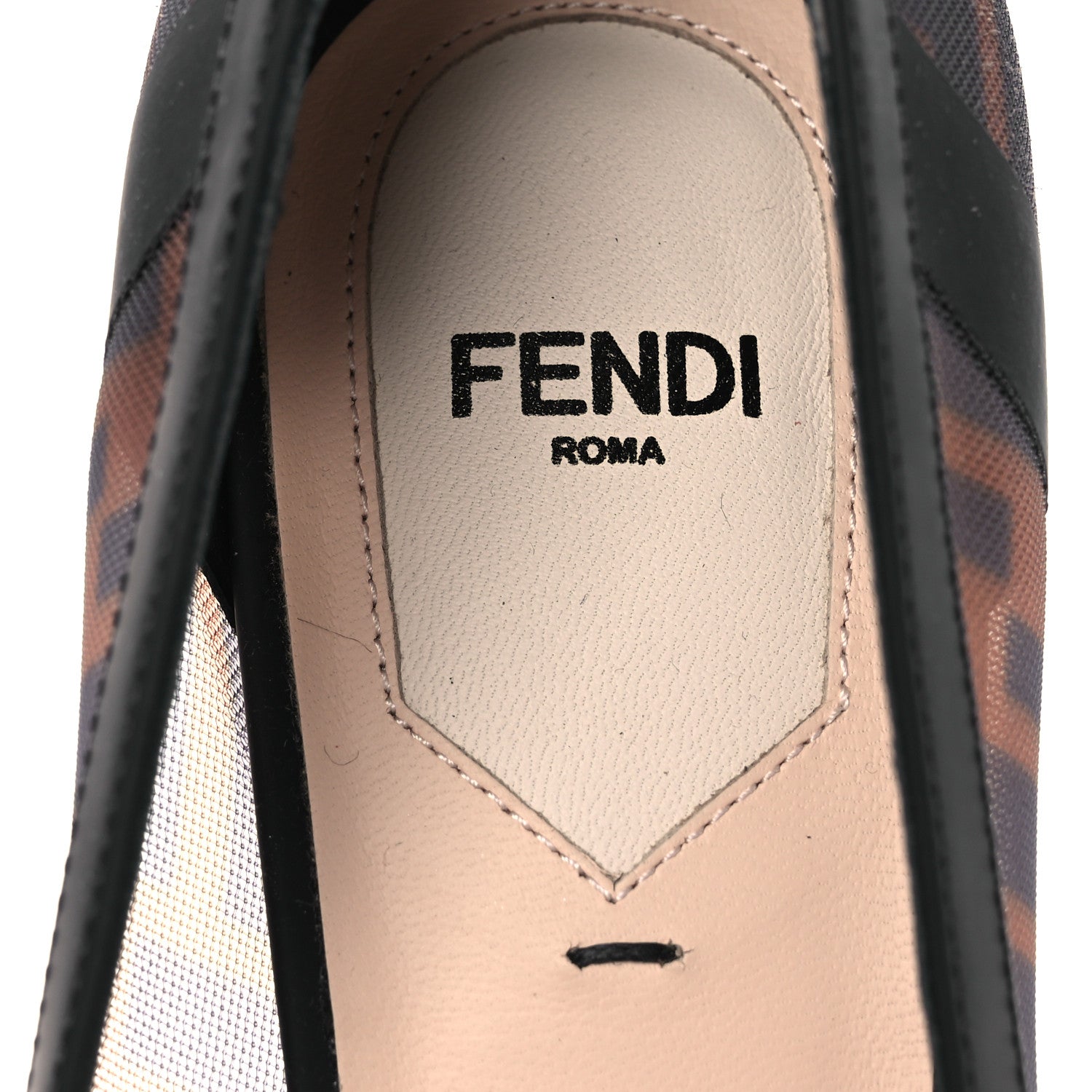 Fendi Technical Mesh Vitello Gommato FF Colibri 85mm Pumps 40 Tobacco Moro Black 9 of 10