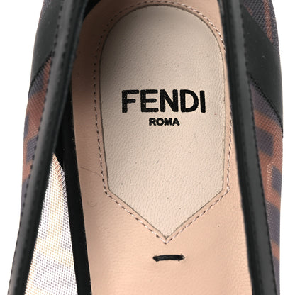 Fendi Technical Mesh Vitello Gommato FF Colibri 85mm Pumps 40 Tobacco Moro Black 9 of 10