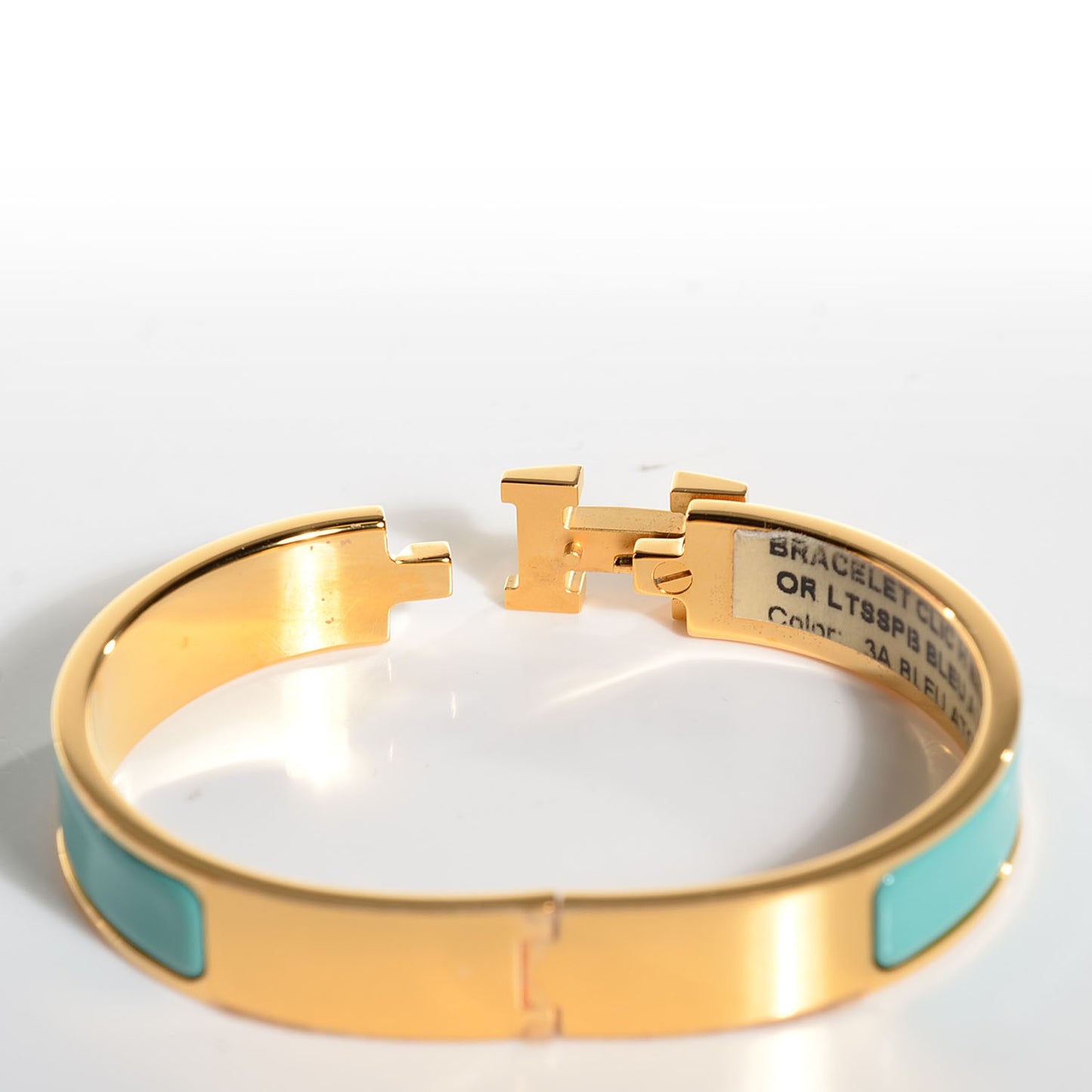 Enamel Narrow Clic Clac H Bracelet GM Bleu Atoll