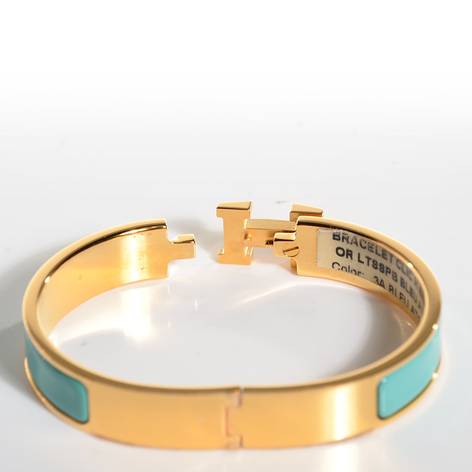Hermes Enamel Narrow Clic Clac H Bracelet GM Bleu Atoll 4 of 8