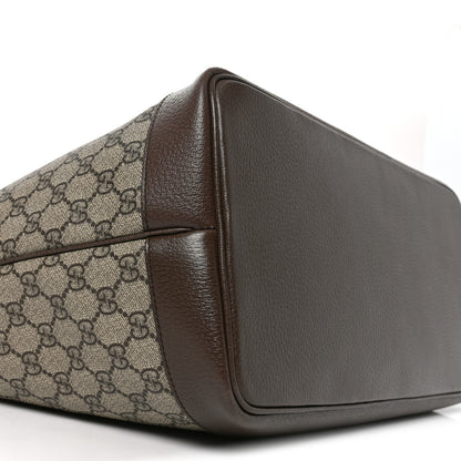 Gucci GG Supreme Monogram Textured Calfskin Medium Ophidia Shoulder Tote Bag Beige Ebony New Acero 9 of 10