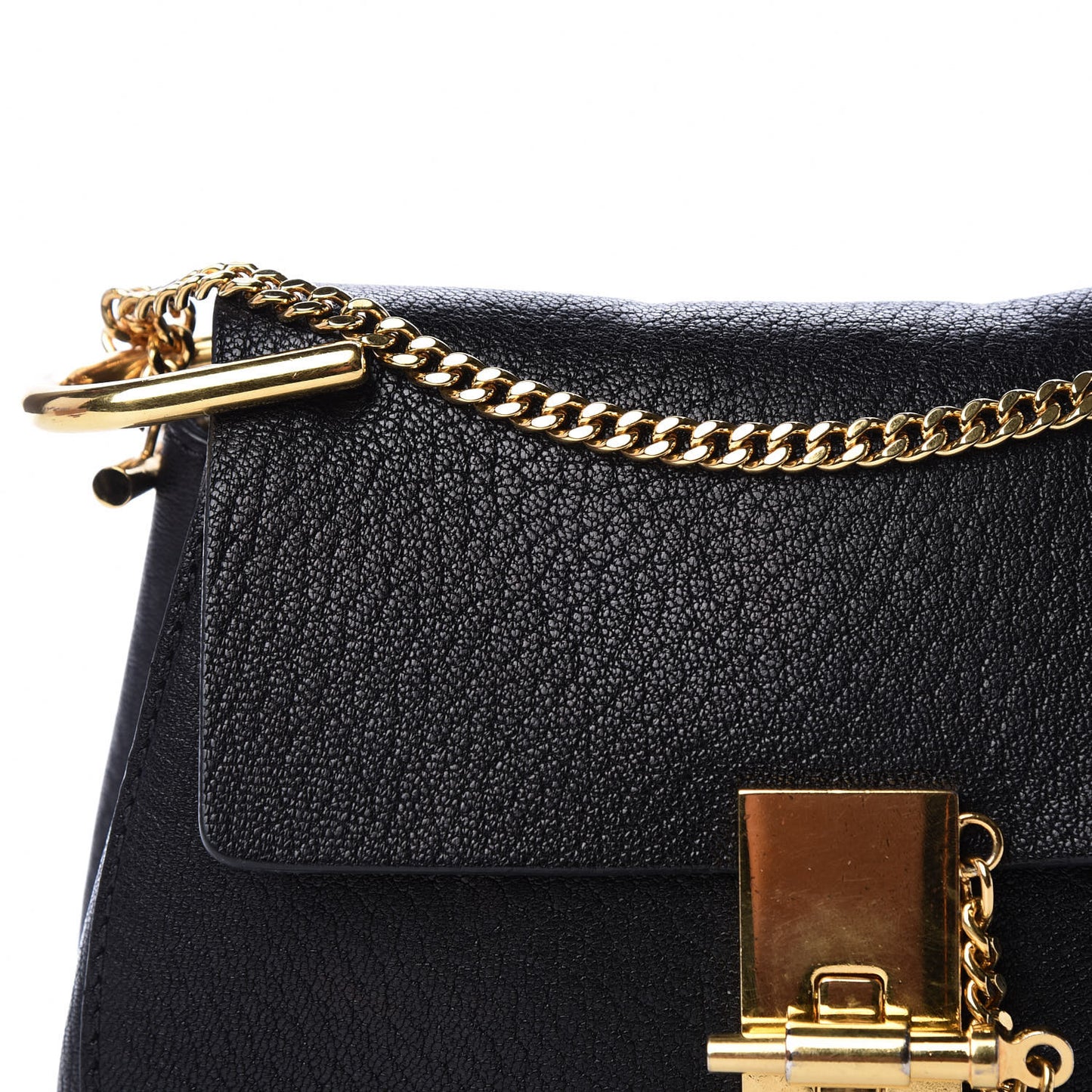 Grained Lambskin Mini Drew Shoulder Bag Black