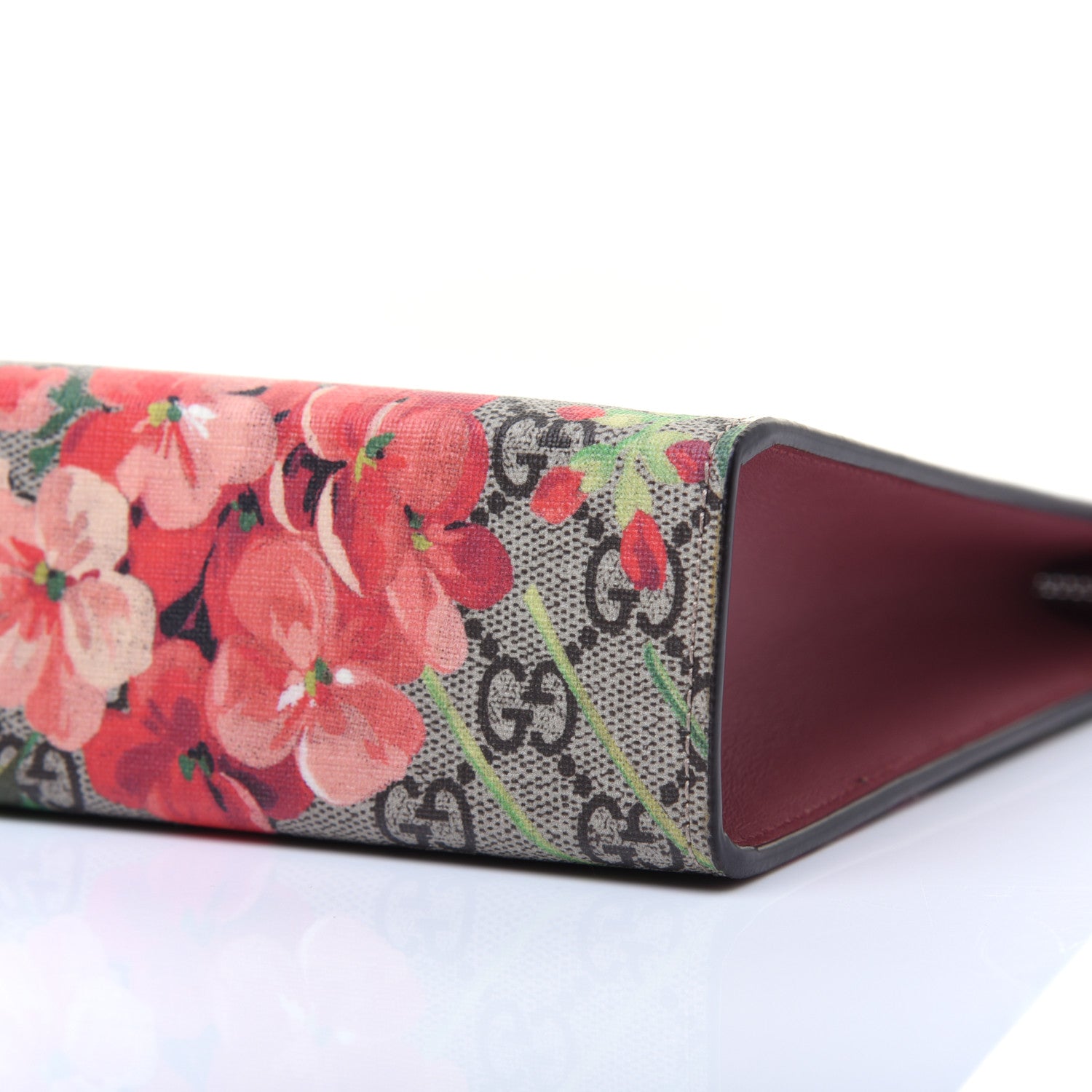 Gucci GG Supreme Monogram Blooms Large Cosmetic Case Beige Multicolor Dry Rose 7 of 12
