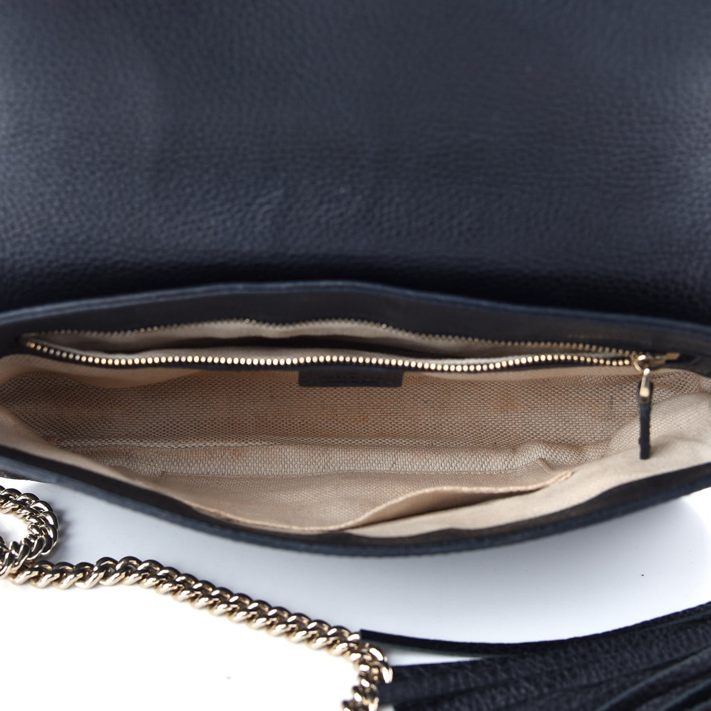 Pebbled Calfskin Medium Soho Flap Crossbody Black