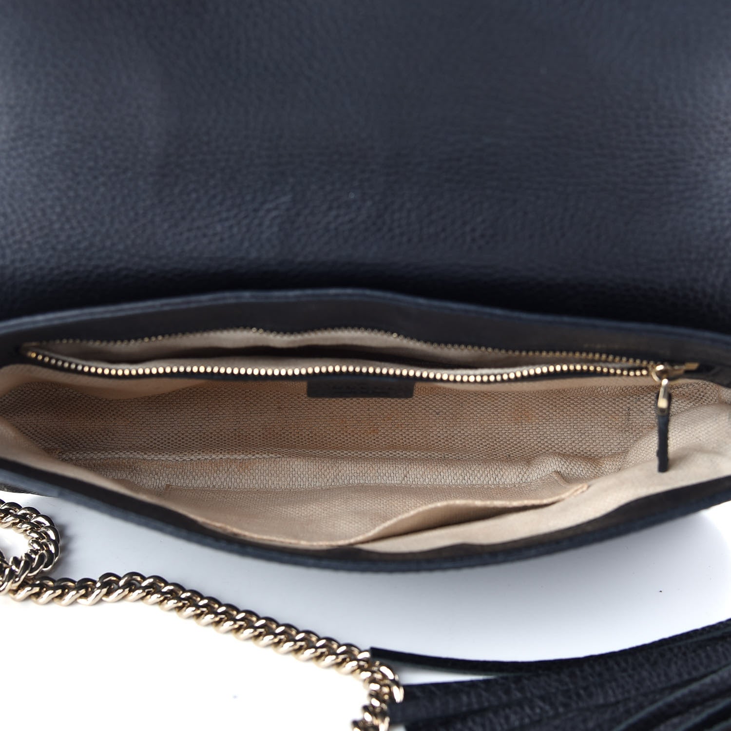 Gucci Pebbled Calfskin Medium Soho Flap Crossbody Black 5 of 11