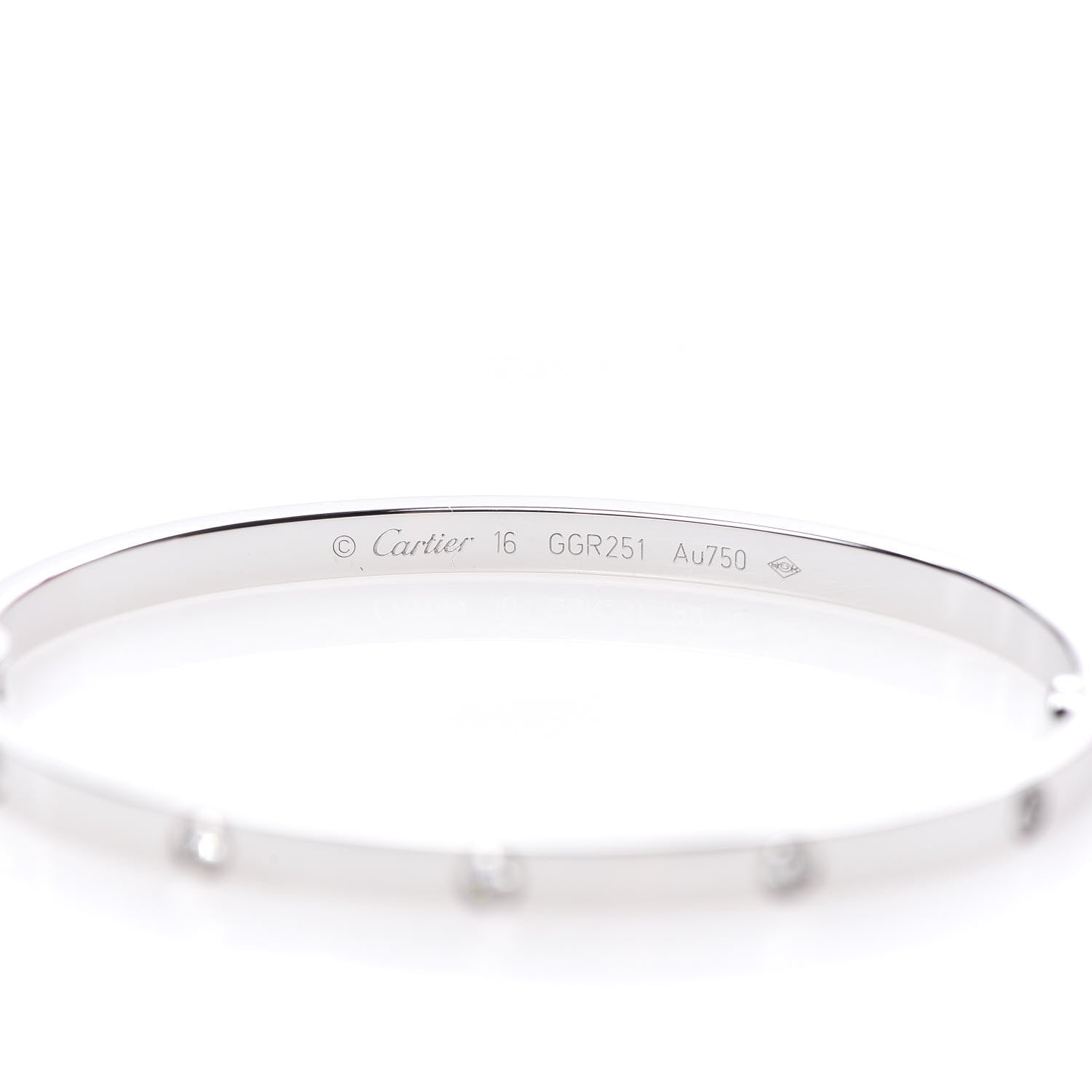 Cartier 18K White Gold 10 Diamond Small LOVE Bracelet 16 4 of 7