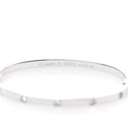 Cartier 18K White Gold 10 Diamond Small LOVE Bracelet 16 4 of 7