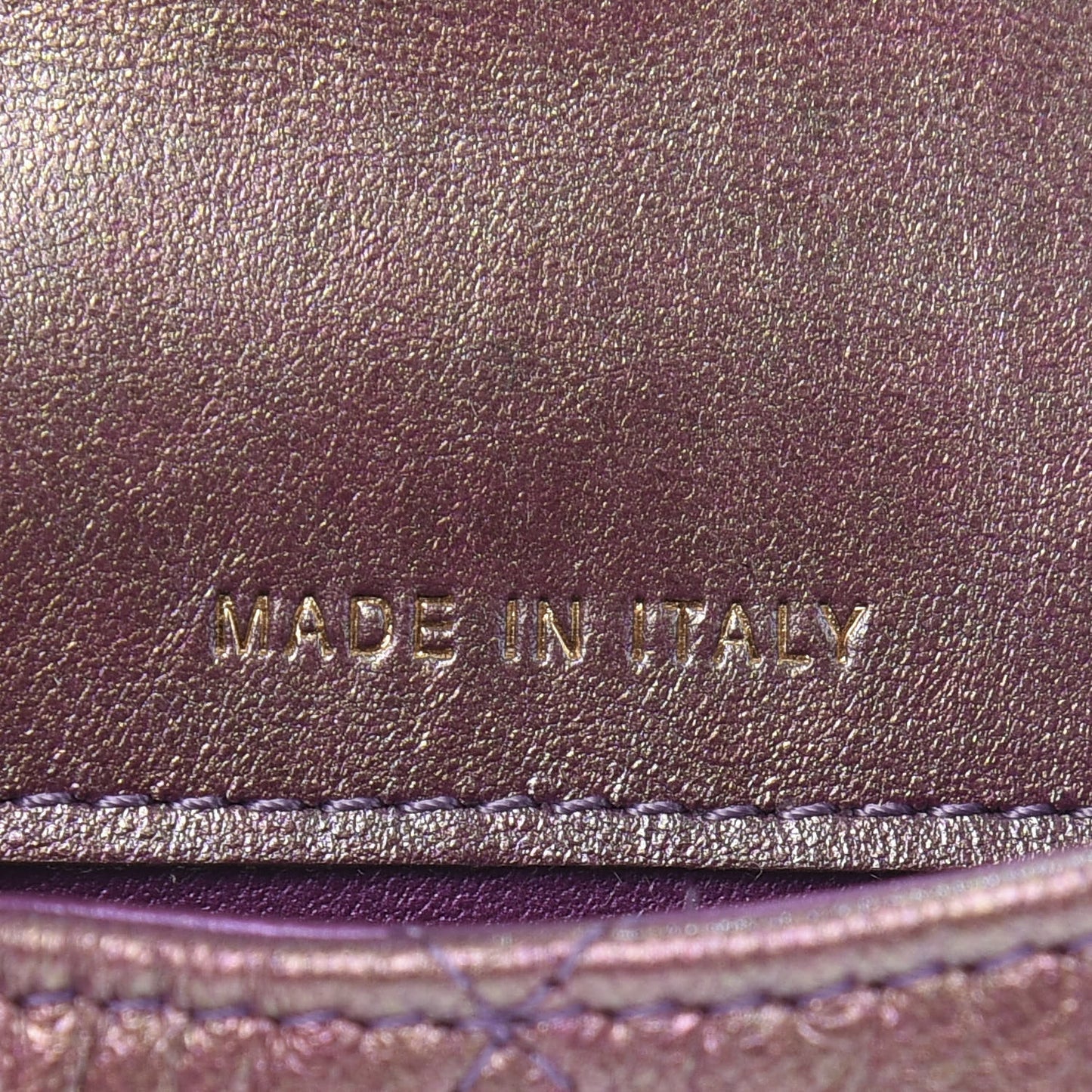 Iridescent Lambskin Quilted Airpods Pro Case Purple