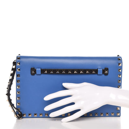 Valentino Garavani Nappa Rockstud Wristlet Clutch Light Sapphire Black 2 of 8