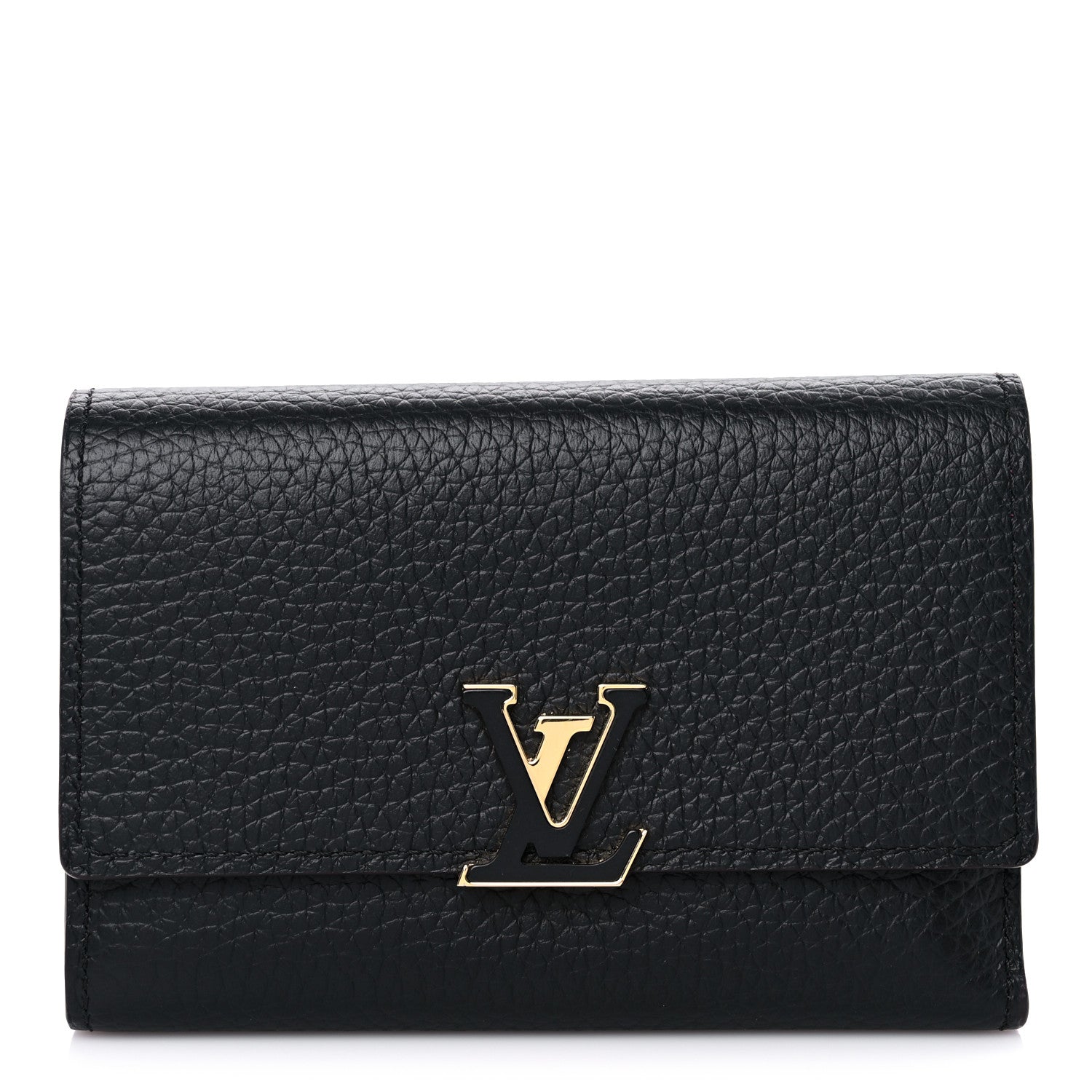Louis Vuitton Taurillon Capucines Compact Wallet Black 1 of 10