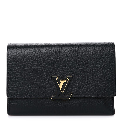 Louis Vuitton Taurillon Capucines Compact Wallet Black 1 of 10