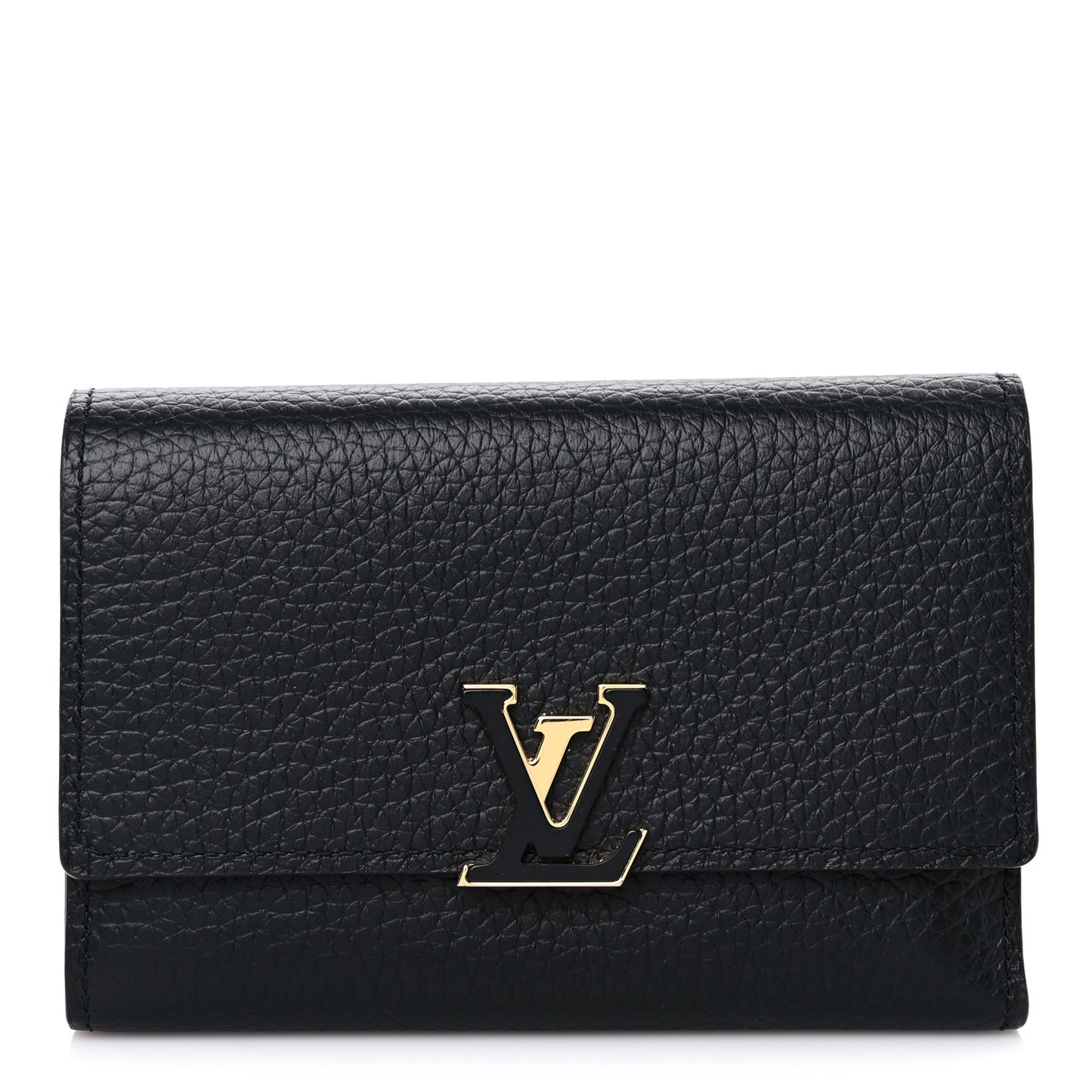 Taurillon Capucines Compact Wallet Black