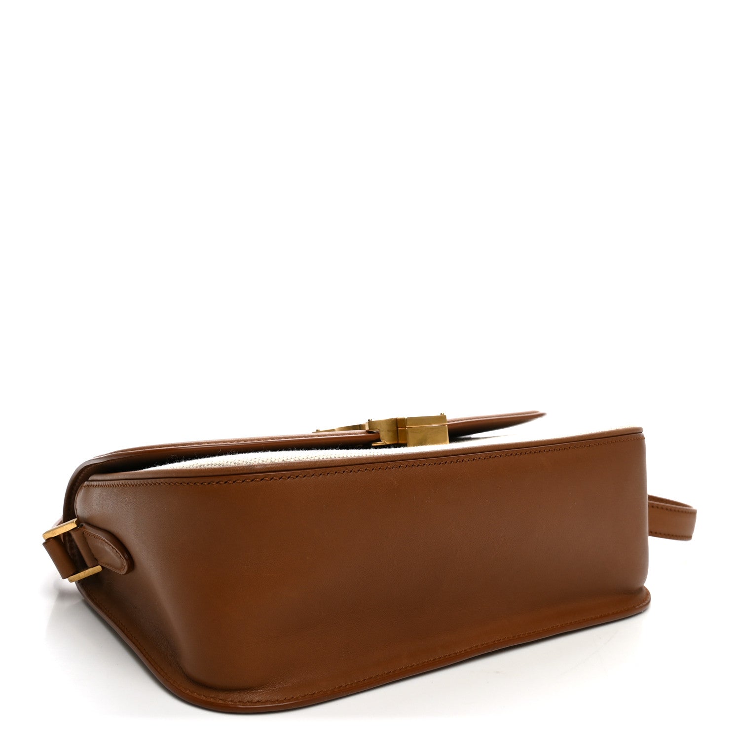 Saint Laurent Linen Calfskin Monogram Small Solferino Satchel Greggio Brick 4 of 9