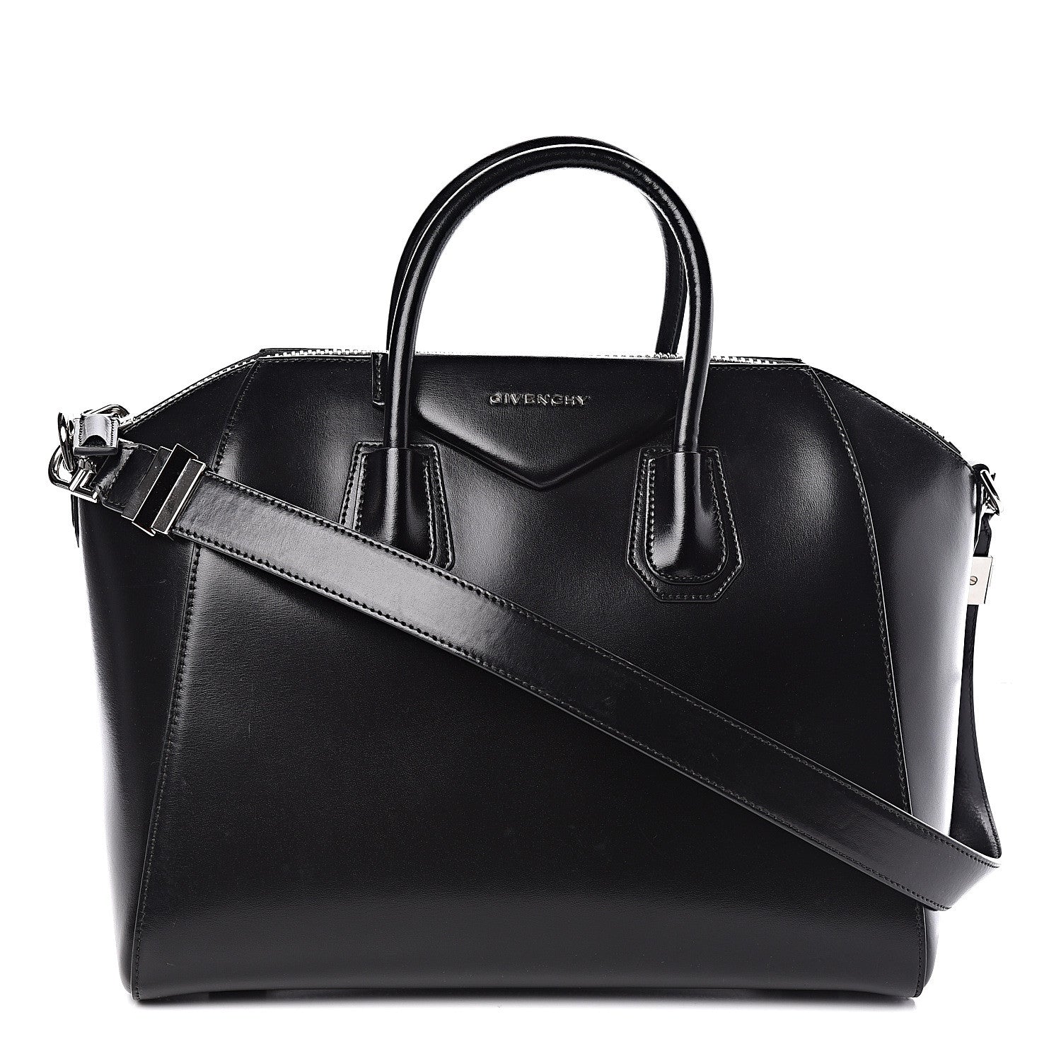 Givenchy Shiny Lord Calfskin Medium Antigona Black 1 of 10