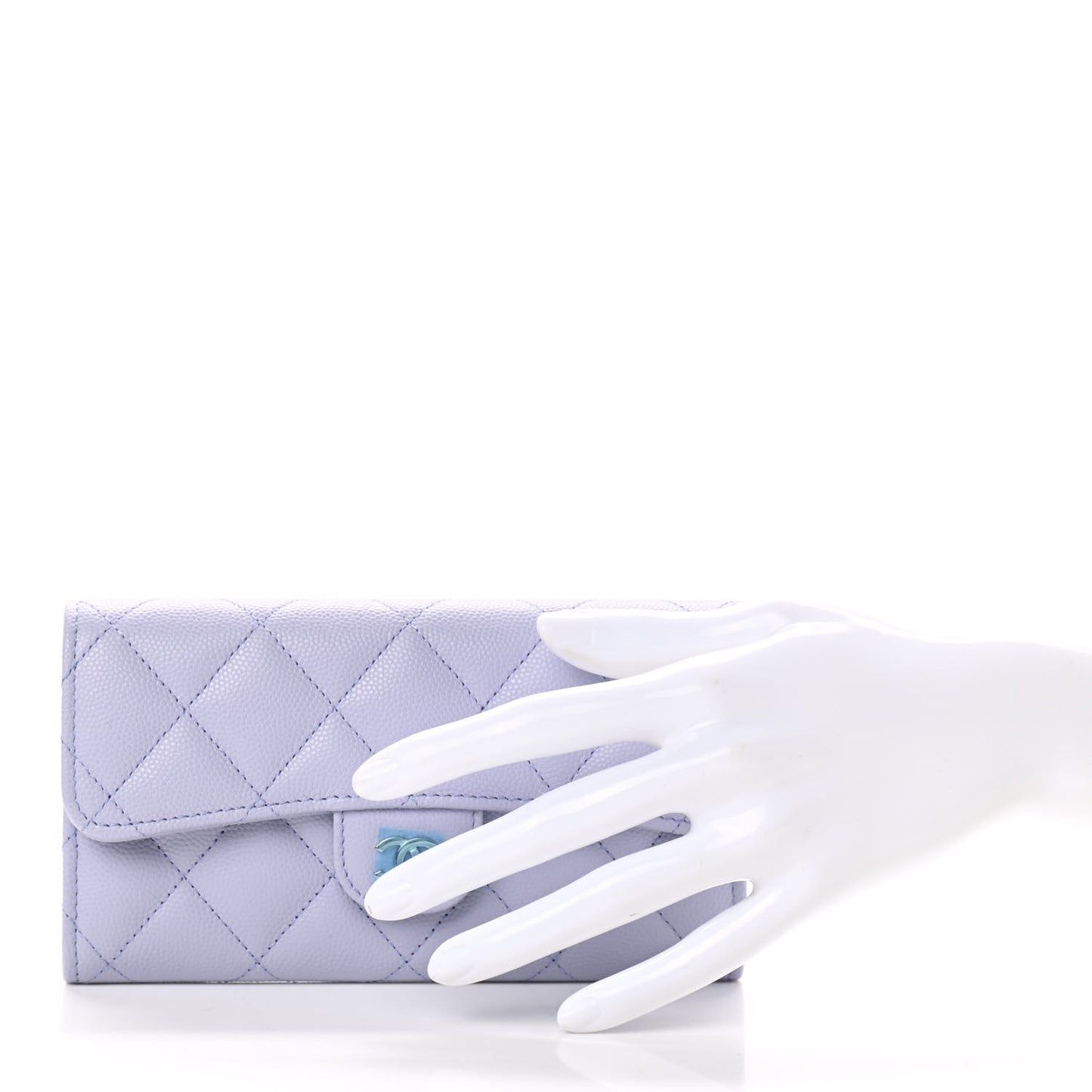 Caviar Quilted Medium Flap Wallet Light Purple