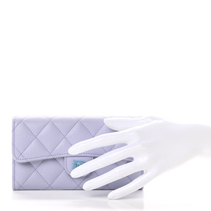 Chanel Caviar Quilted Medium Flap Wallet Light Purple 2 of 9