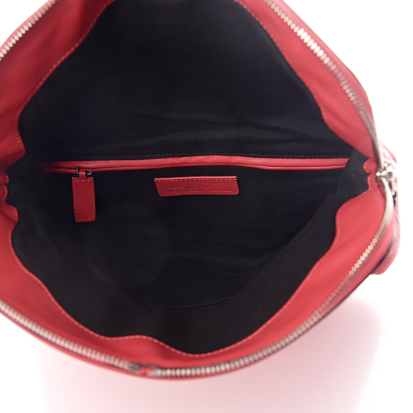 Nappa Padlock Skull Clutch Red