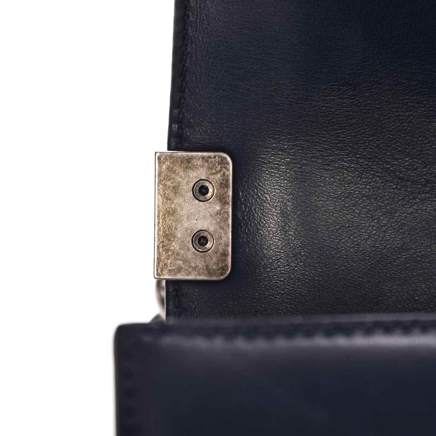Lambskin Quilted Medium Boy Flap Dark Blue