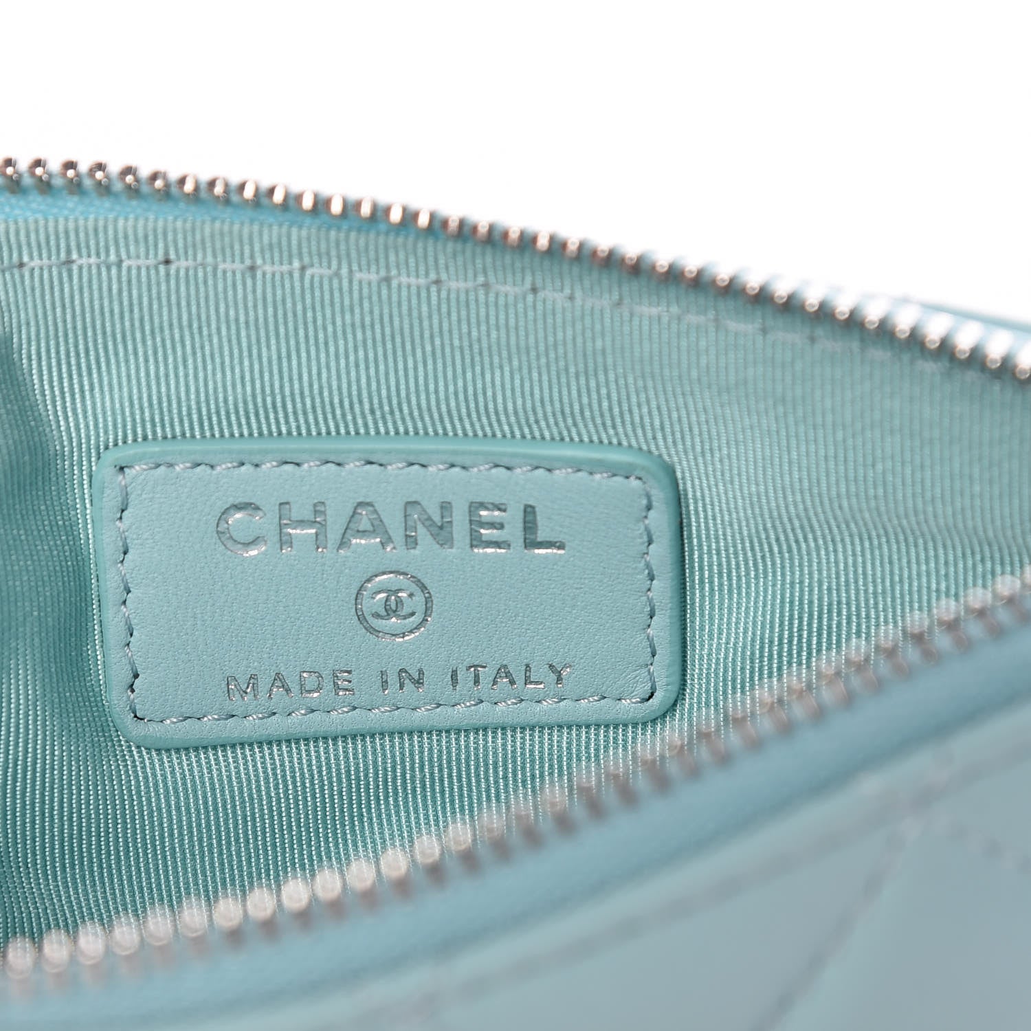 Chanel Lambskin Quilted Small Cosmetic Case Light Blue 6 of 10
