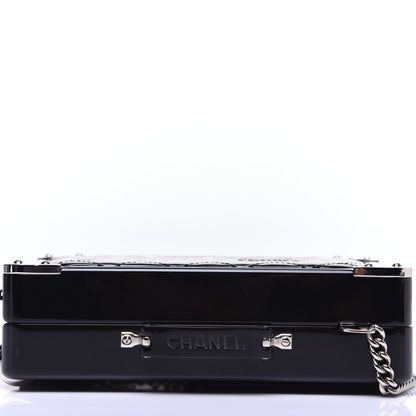 Chanel Plexiglass Patent Quilted Minaudiere Clutch Black 10 of 13