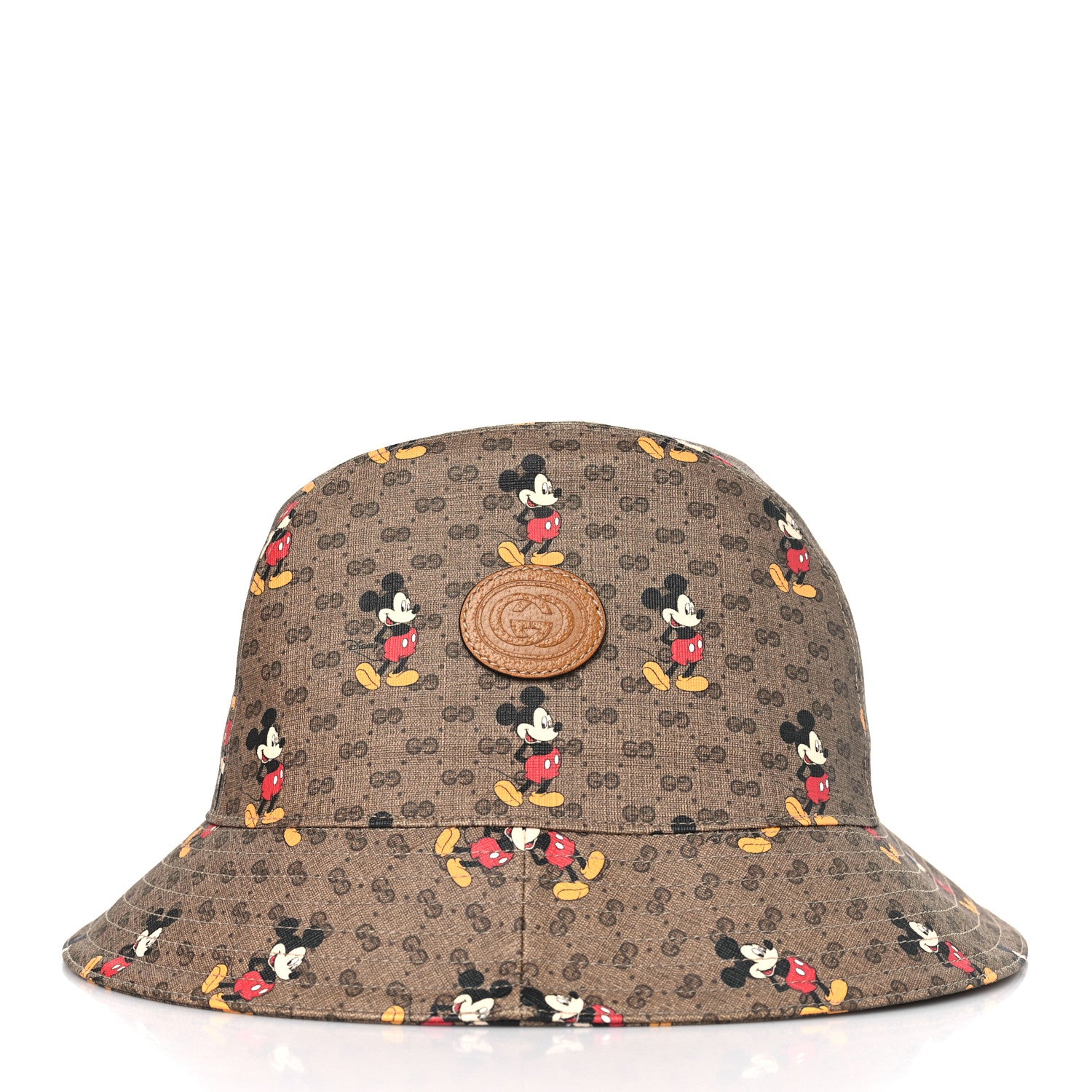 Gucci X DISNEY Mini Vintage GG Supreme Monogram Mickey Mouse Trent Bucket Hat M Beige Ebony Yellow 2 of 8