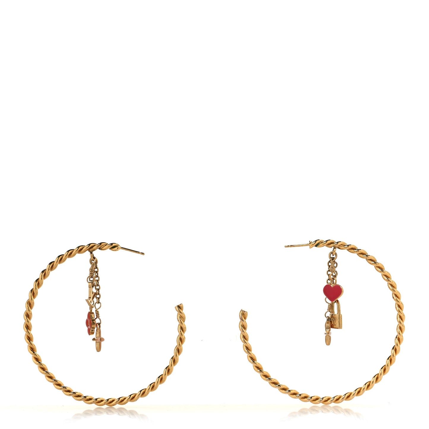 Sweet Monogram Creole Hoop Earrings Gold