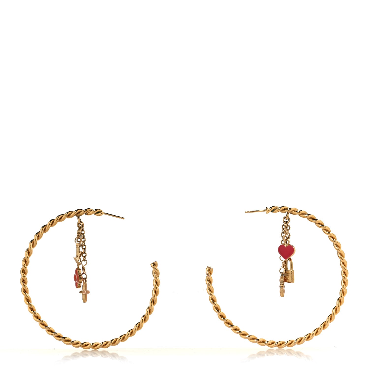 Louis Vuitton Sweet Monogram Creole Hoop Earrings Gold 3 of 4
