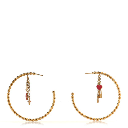 Louis Vuitton Sweet Monogram Creole Hoop Earrings Gold 3 of 4