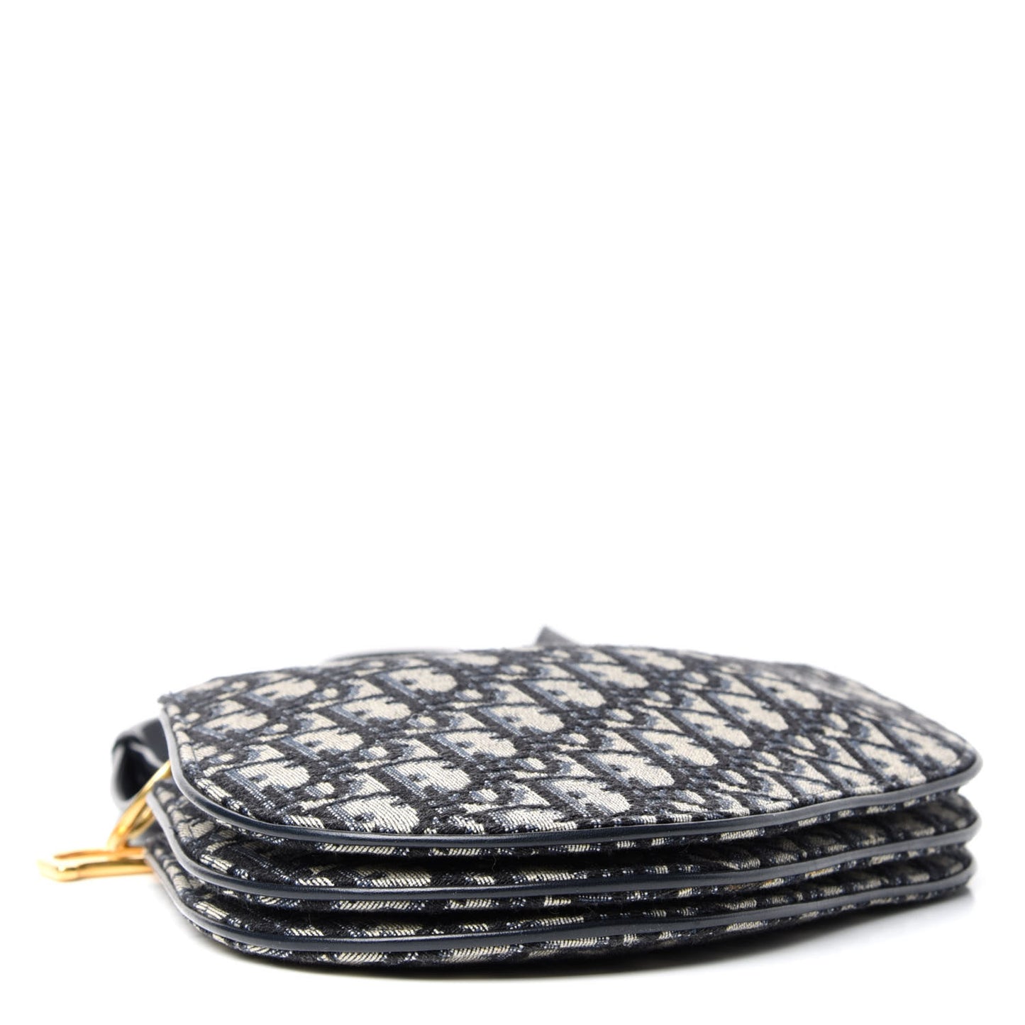 Oblique Saddle Pouch With Strap Navy Blue