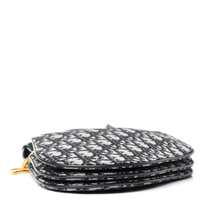 Christian Dior Oblique Saddle Pouch With Strap Navy Blue 4 of 9