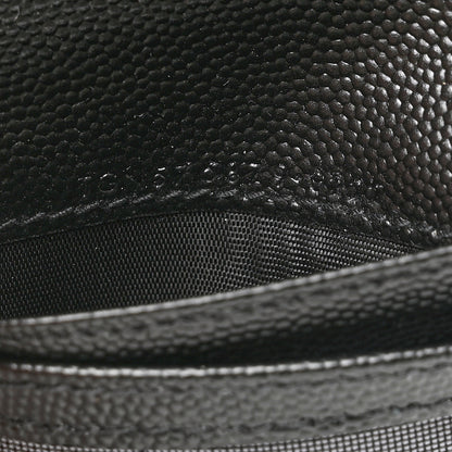 Saint Laurent Grain De Poudre Matelasse Chevron Monogram Zipped Card Case Black 7 of 9