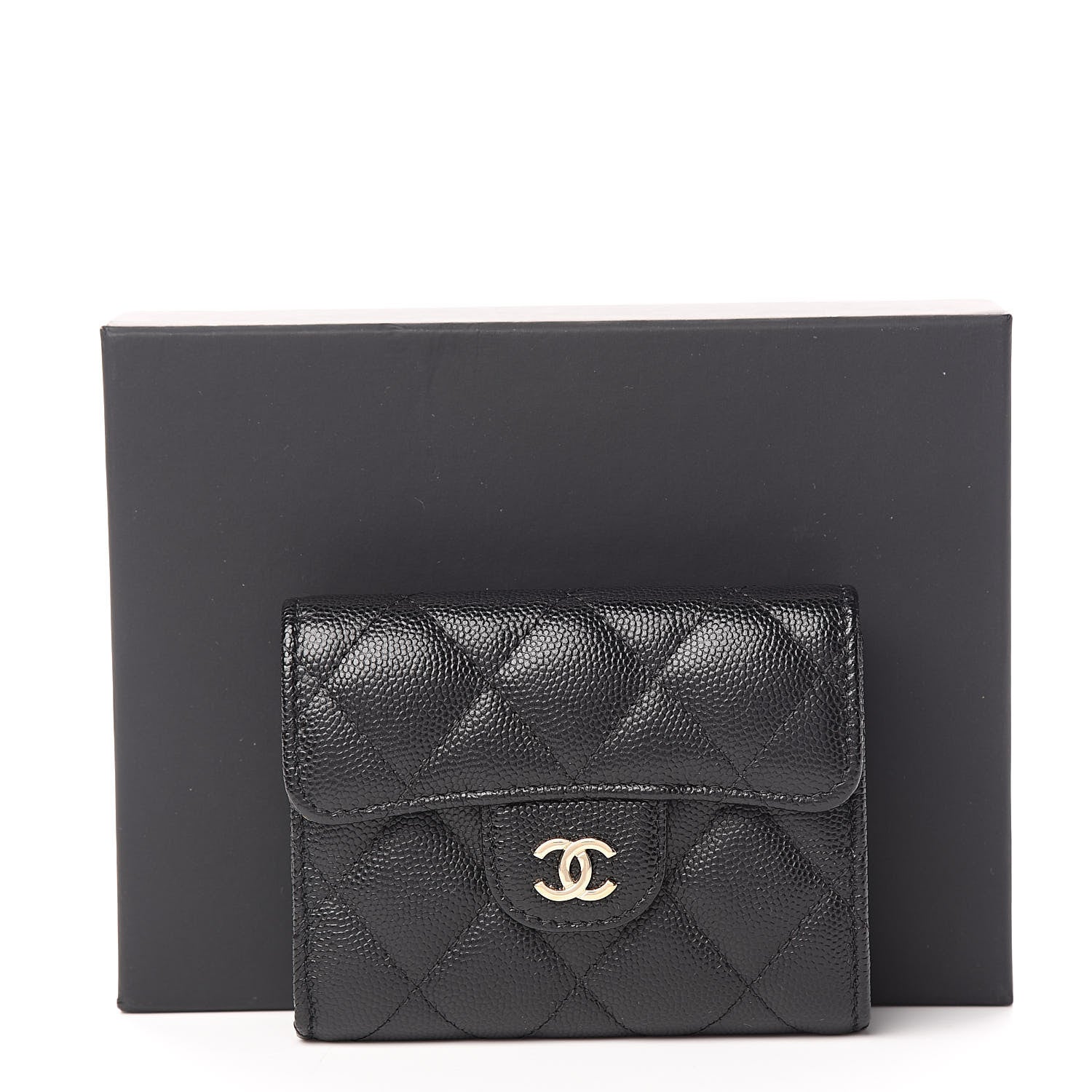 Chanel Caviar Quilted Flap Card Holder Wallet Black 10 of 10